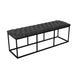 Ali Ottoman Bench | Metal Frame | Gray Button Tufted Faux Leather 52’’ BM334457