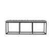 Ali Ottoman Bench | Metal Frame | Black White Button Tufted Fabric 52’’