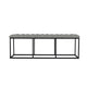 Ali Ottoman Bench | Metal Frame | Black White Button Tufted Fabric 52’’
