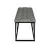 Ali Ottoman Bench | Metal Frame | Black White Button Tufted Fabric 52’’