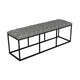 Ali Ottoman Bench | Metal Frame | Black White Button Tufted Fabric 52’’