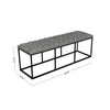 Ali Ottoman Bench | Metal Frame | Black White Button Tufted Fabric 52’’