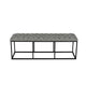 Ali Ottoman Bench | Metal Frame | Black White Button Tufted Fabric 52"