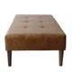 Coffee Table Ottoman | Brown Wood and Tufted Faux Leather | 46’’ BM334459