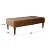 Coffee Table Ottoman | Brown Wood and Tufted Faux Leather | 46’’ BM334459