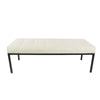 Alp Bench | Black Open Metal Frame | Cream Woven Tufted Fabric 54’’