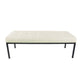 Alp Bench | Black Open Metal Frame | Cream Woven Tufted Fabric 54’’