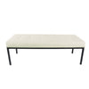 Alp Bench | Black Open Metal Frame | Cream Woven Tufted Fabric 54"