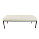Alp Bench | Black Open Metal Frame | Cream Woven Tufted Fabric 54"