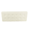 Alp Bench | Black Open Metal Frame | Cream Woven Tufted Fabric 54"