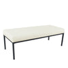 Alp Bench | Black Open Metal Frame | Cream Woven Tufted Fabric 54"
