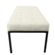 Alp Bench | Black Open Metal Frame | Cream Woven Tufted Fabric 54’’