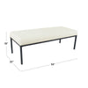 Alp Bench | Black Open Metal Frame | Cream Woven Tufted Fabric 54"