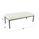 Alp Bench | Black Open Metal Frame | Cream Woven Tufted Fabric 54’’