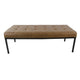 Alp Bench | Black Open Metal Frame | Brown Tufted Faux Leather 54’’