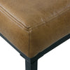 Alp Bench | Black Open Metal Frame | Brown Tufted Faux Leather 54’’