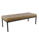 Alp Bench | Black Open Metal Frame | Brown Tufted Faux Leather 54"