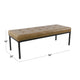 Alp Bench | Black Open Metal Frame | Brown Tufted Faux Leather 54’’