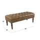 Accent Bench | Solid Wood | Brown Button Tufted Faux Leather 42’’ BM334462
