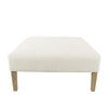 Dan Square Coffee Table Ottoman | Brown Wood | Cream Polyester 36’’ BM334463