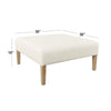 Dan Square Coffee Table Ottoman | Brown Wood | Cream Polyester 36’’ BM334463