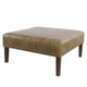Dan Square Coffee Table Ottoman | Hardwood | Brown Faux Leather 36’’