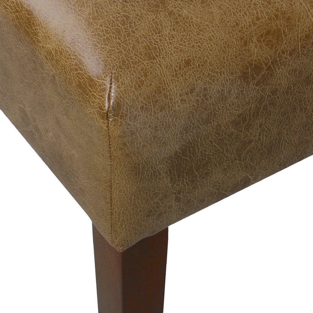 Dan Square Coffee Table Ottoman | Hardwood | Brown Faux Leather 36’’
