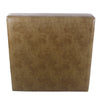 Dan Square Coffee Table Ottoman | Hardwood | Brown Faux Leather 36’’