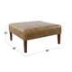 Dan Square Coffee Table Ottoman | Hardwood | Brown Faux Leather 36’’