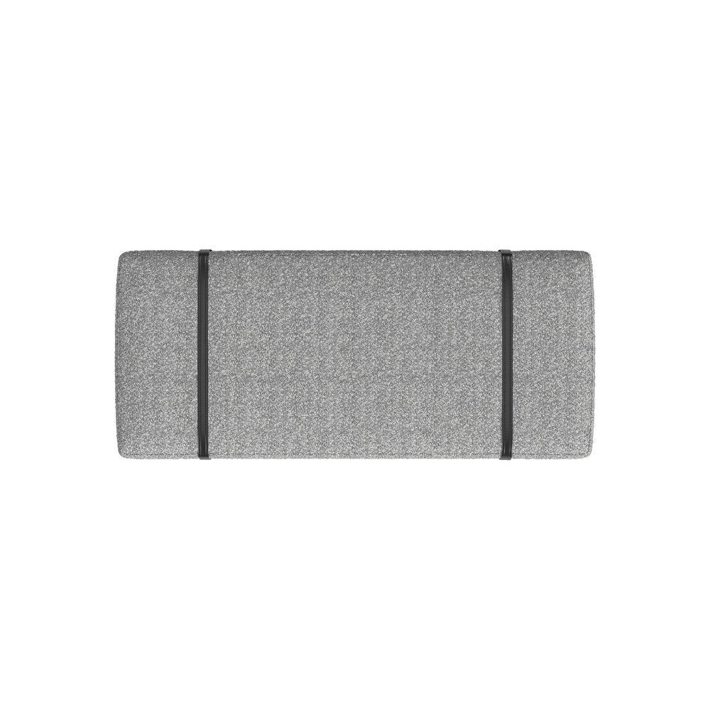 Bench | Black Metal Base | Gray Boucle and Yarn | Faux Leather | 46’’ BM334465