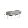 Bench | Black Metal Base | Gray Boucle and Yarn | Faux Leather | 46’’ BM334465