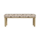 Fin Bench | Cream Global Polyester Patterns | Natural Wood | 48’’