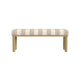 Fin Bench | Natural Brown Wood | Striped Tan Cream Polyester 48’’