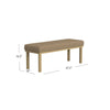 Fin Bench | Natural Wood Frame | Brown Boucle Textured Details 48’’