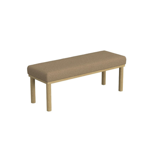 Fin Bench | Natural Wood Frame | Brown Boucle Textured Details 48"
