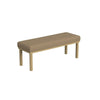 Fin Bench | Natural Wood Frame | Brown Boucle Textured Details 48"