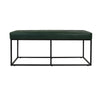 Kai Bench | Open Metal Frame | Green Channel Stitched Faux Suede 43’’