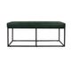 Kai Bench | Open Metal Frame | Green Channel Stitched Faux Suede 43’’
