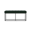 Kai Bench | Open Metal Frame | Green Channel Stitched Faux Suede 43’’
