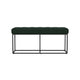 Kai Bench | Open Metal Frame | Green Channel Stitched Faux Suede 43’’