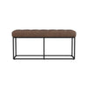 Kai Bench | Open Metal Frame | Brown Channel Stitch Faux Leather 43’’