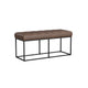 Kai Bench | Open Metal Frame | Brown Channel Stitch Faux Leather 43"