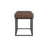 Kai Bench | Open Metal Frame | Brown Channel Stitch Faux Leather 43’’