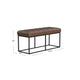 Kai Bench | Open Metal Frame | Brown Channel Stitch Faux Leather 43’’