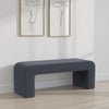 Gus Bench | Curved Arch Design | Blue Channel Tufted Velvet 48"