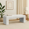 Gus Bench | Curved Arch Design | Cream Channel Tufted Velvet 48"