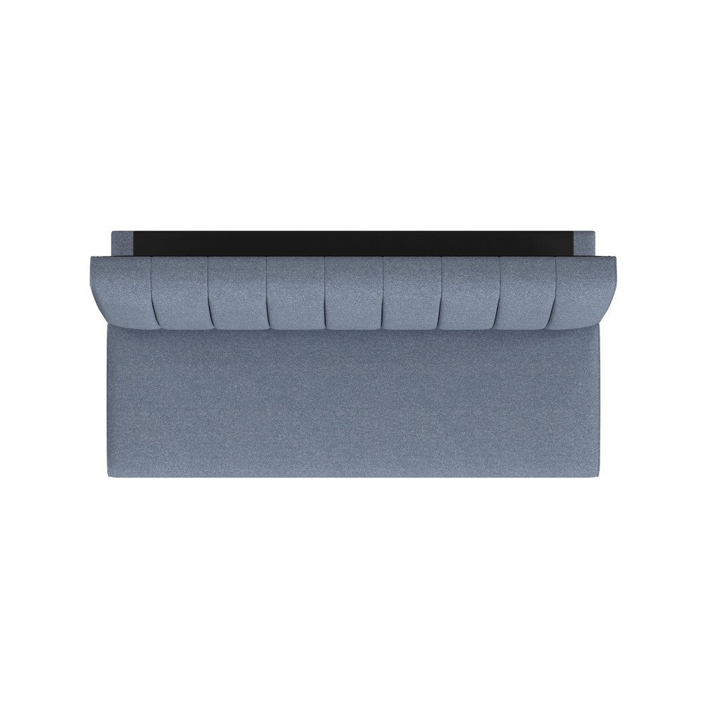 Ian Convertible Futon Sofa Bed | Adjustable Recliner Blue Woven Fabric