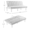 Ian Convertible Futon Sofa Bed | Adjustable Recliner Blue Woven Fabric