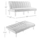Ian Convertible Futon Sofa Bed | Adjustable Recliner Blue Woven Fabric