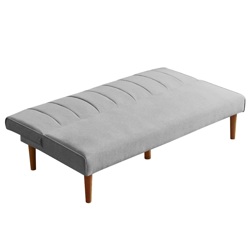 Ian Convertible Futon Sofa Bed | Adjustable Recliner Gray Woven Fabric